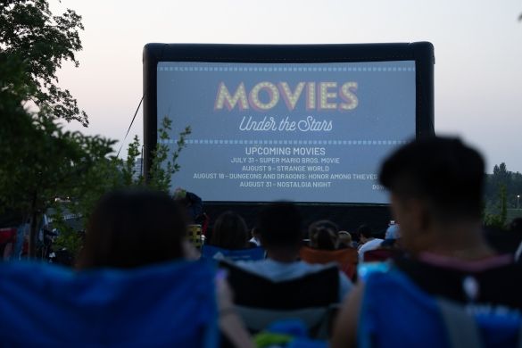 People watching movie screen People watching movie screen