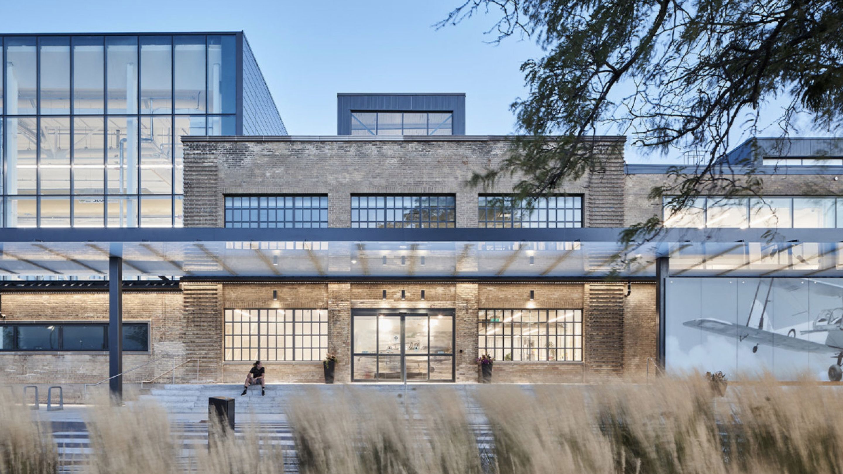 A bright, modern building.