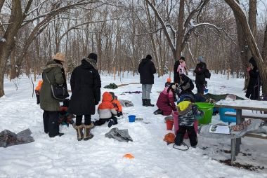 people playing in the snow